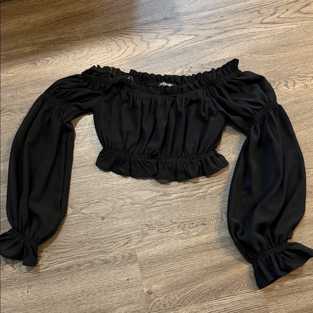 Fashion Nova Black Off-Shoulder Top
